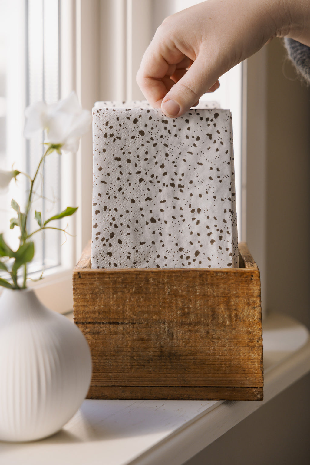 Papierserviette Spräcklig, white  - Storefactory