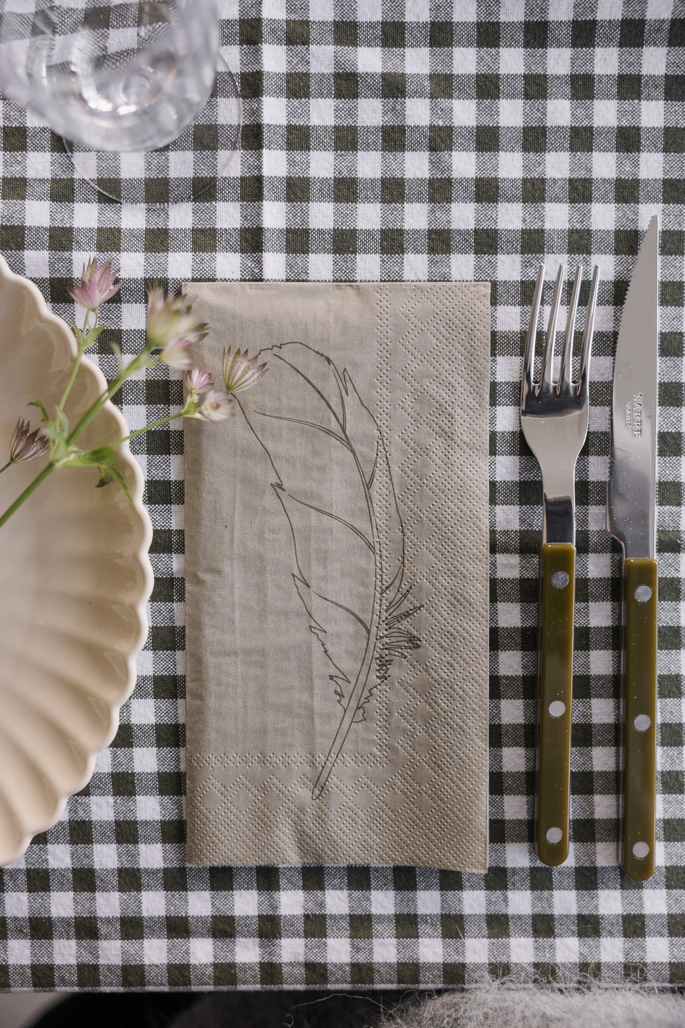 Papierserviette Feder, natur  - Storefactory