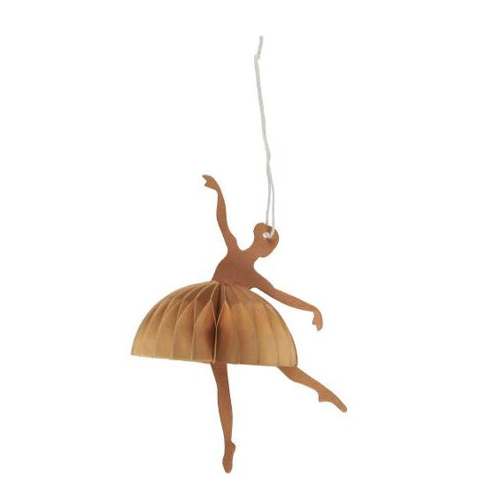 Scherenschnitt Ballerina in Tanzposition, Papier - natur