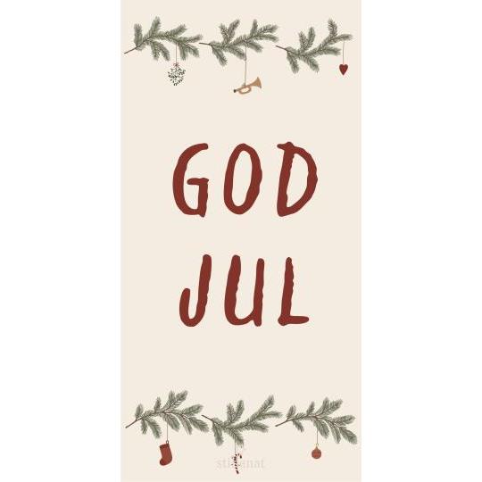 Serviette/ Papierserviette God Jul und Weihnachtsgirlanden, 16 Stück