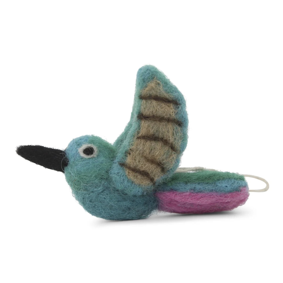 Vogel/ Filz Kolibri Türkis/ Green - 7 cm