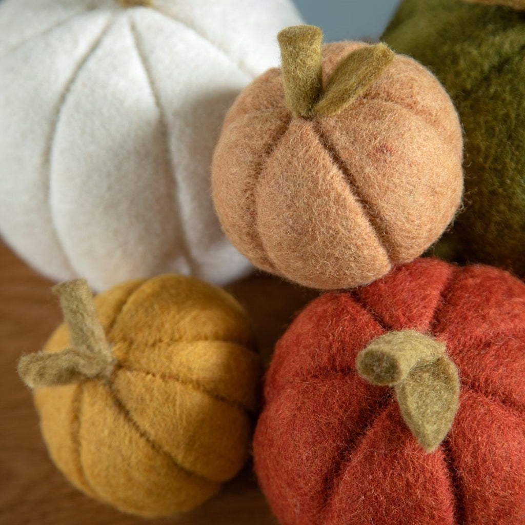 Kürbis/ FilzKürbis/ Pumpkin, White  -Ø 12cm