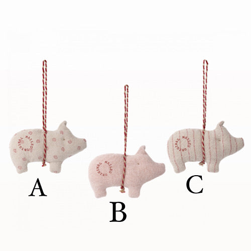 Anhänger Stoffornament Schwein - 3 verschiedene Designs
