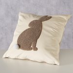 Kissen HASI mit Pompon, Plüsch - 45 x 45 cm
