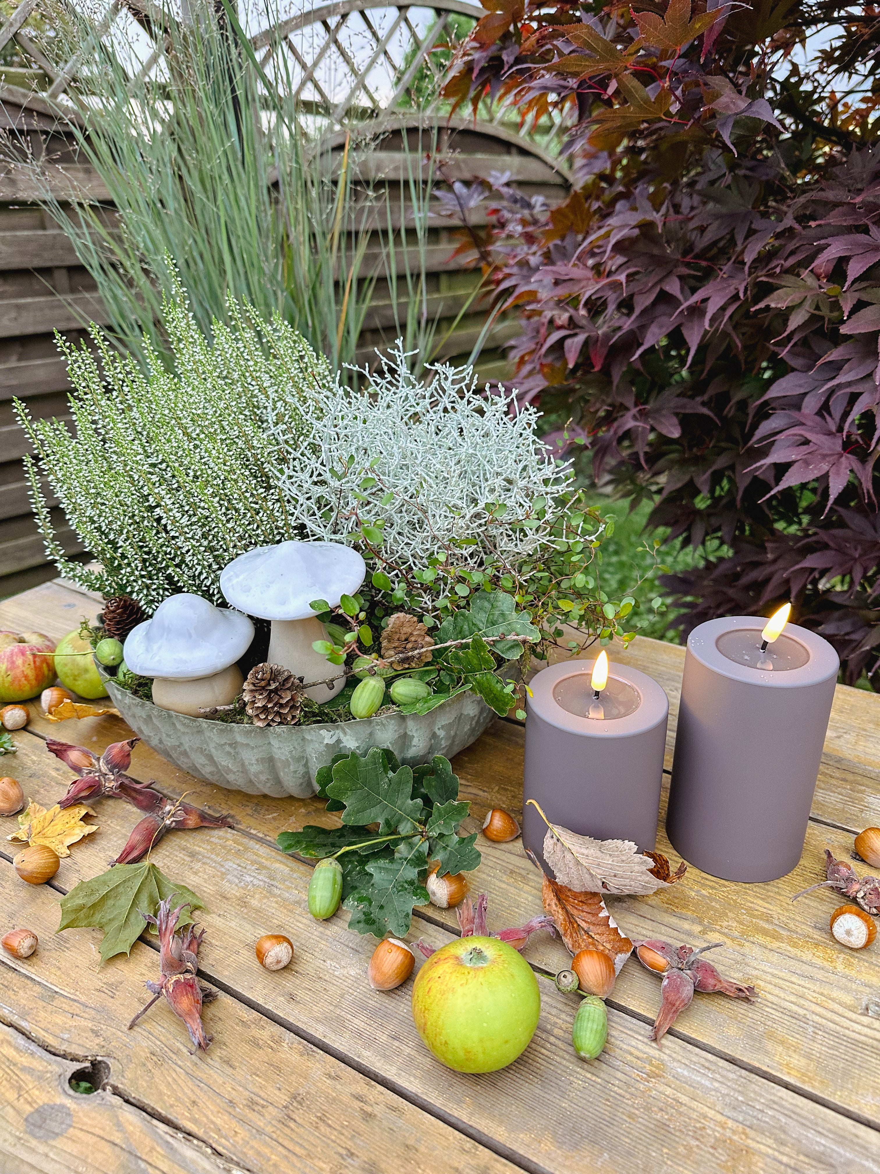 Mokka LED Outdoorkerze/  Stumpenkerze Deluxe Homeart - Ø7,5 X H 10 cm