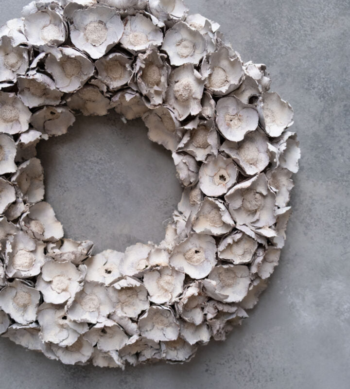 Kranz Kokosnussblüten, Naturkranz Coco Flower, sandstone - 40 cm