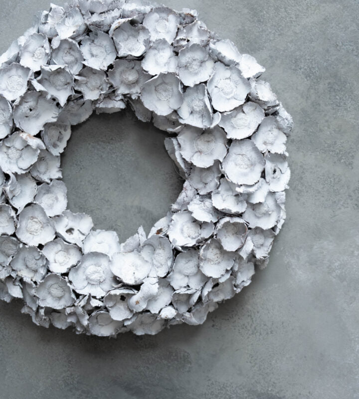 Kranz Kokosnussblüten, Naturkranz Coco Flower, white - 40 cm