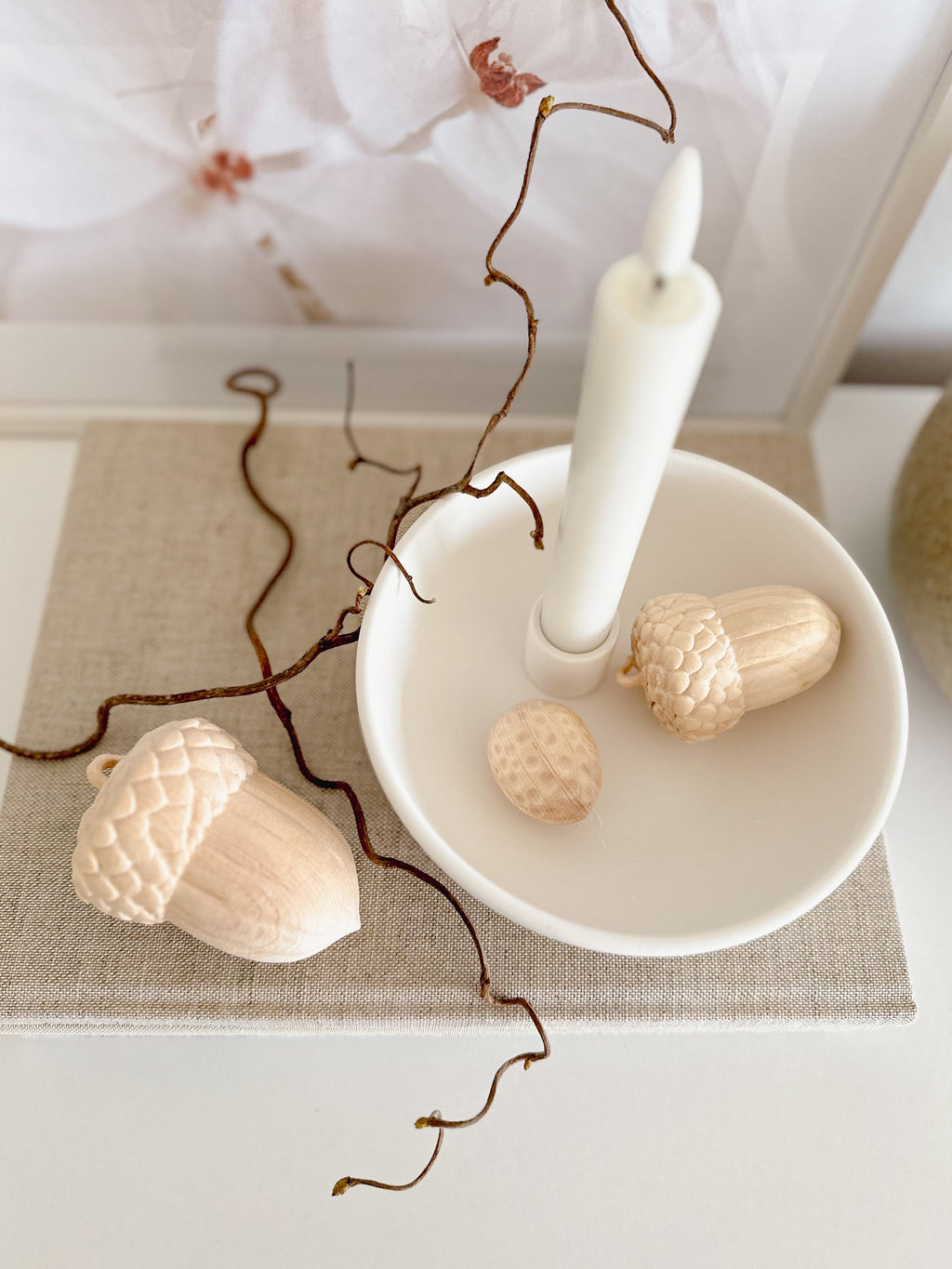 Zirbenholz Eichel, natur - 6 cm