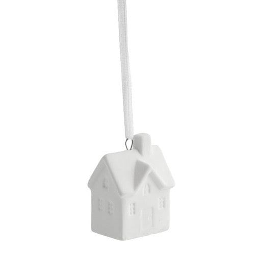 BYHUS NR 3, Anhänger Häuschen aus Keramik - white