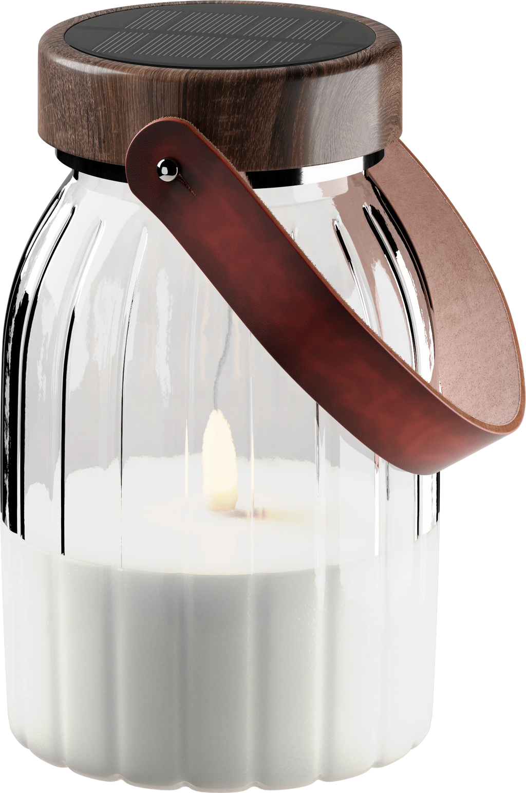 LED Glaslaterne/ Solarlaterne, Deluxe Homeart, Echtwachs  - Ø 17 cm