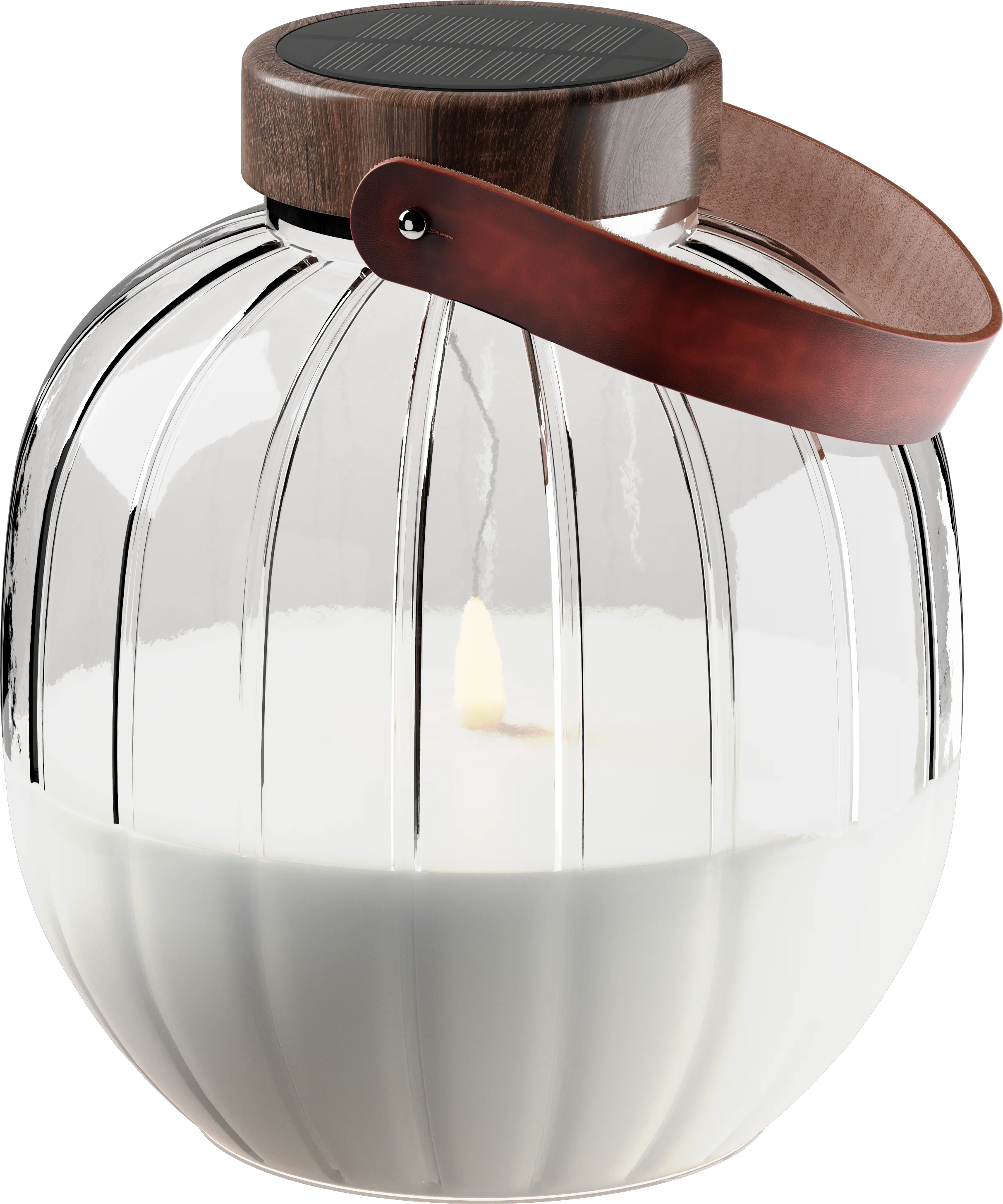 LED Glaslaterne/ Solarlaterne, Deluxe Homeart, Echtwachs  - Ø 20 cm