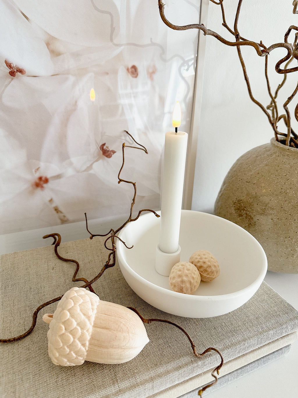 Zirbenholz Eichel, natur - 8 cm