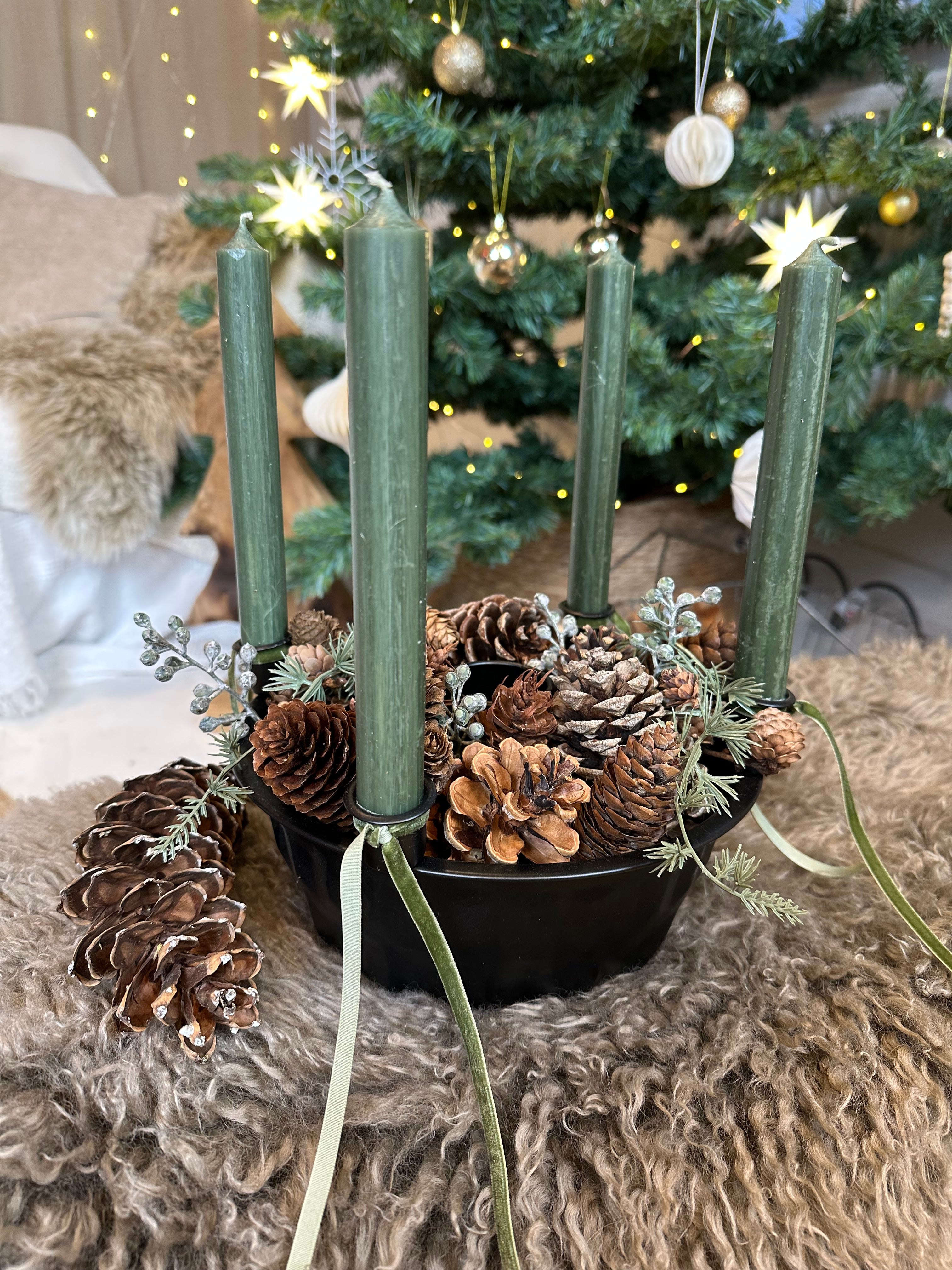 Kerzenhalter Backform, Adventskerzenhatler - schwarz