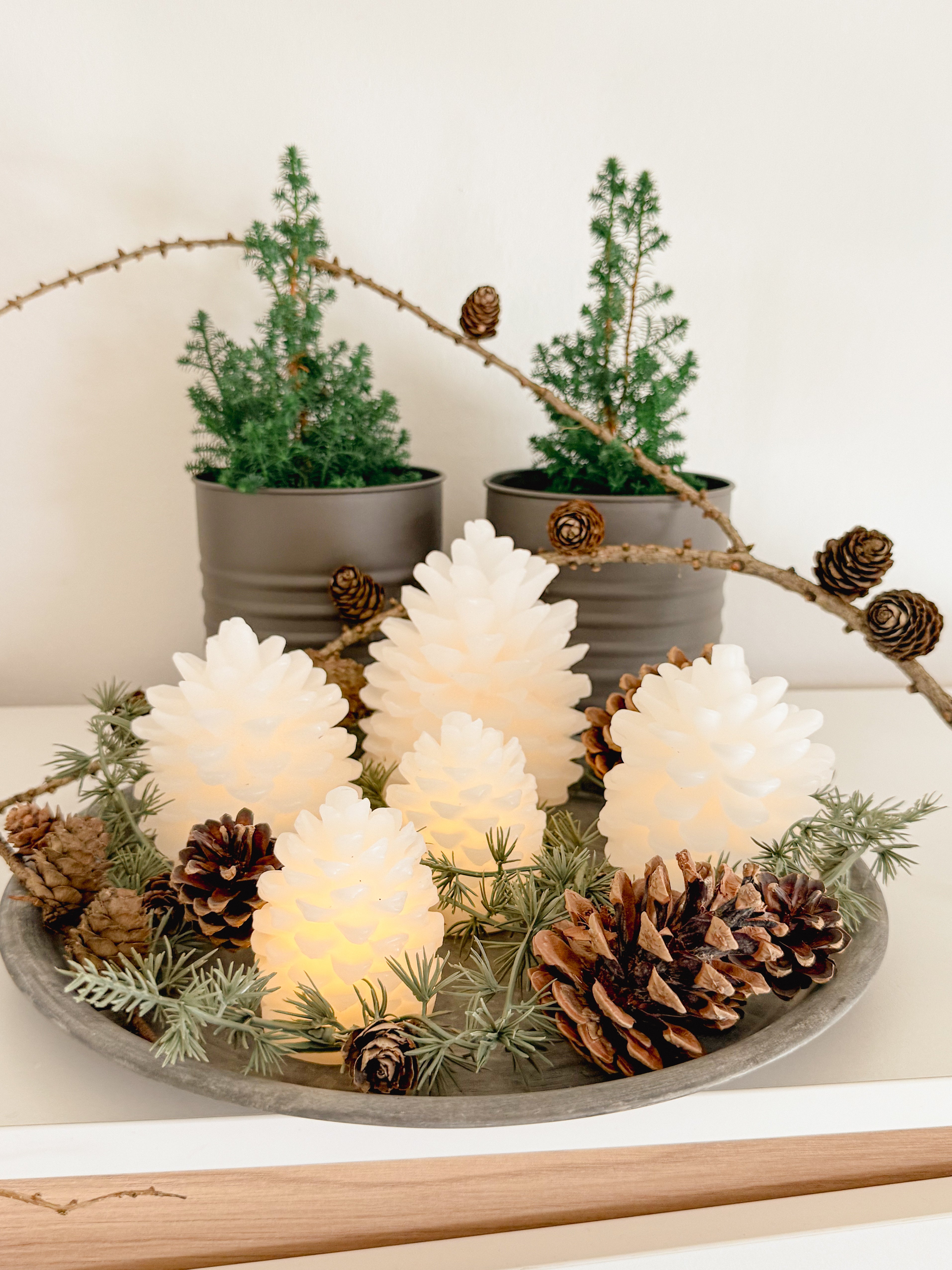 LED Zapfen, Hvid LED Kogle Deluxe Homeart - 2er Set - 10cm