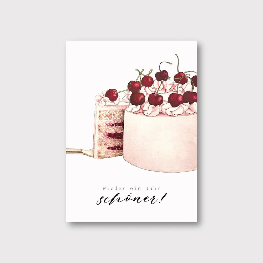 Postkarte "Ein Jahr schöner" Geburtstag A6