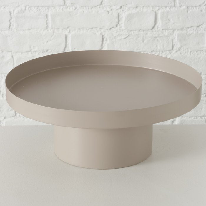 Dekotablett/ Tablett Samona Metall, beige - Ø 25cm