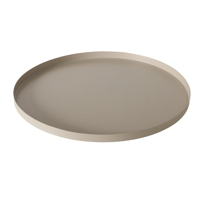 Dekotablett/ Tablett Rondella Metall, matt beige - Ø 40 cm