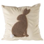 Kissen HASI mit Pompon, Plüsch - 45 x 45 cm