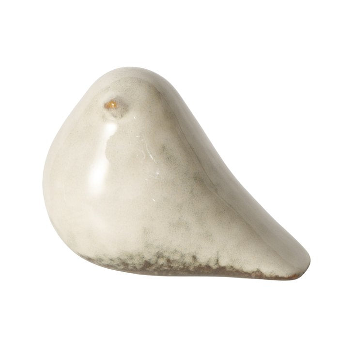 Vogel/ Dekovogel, Keramik cremeweiß, groß - 13 cm