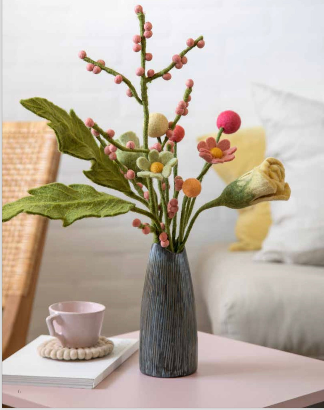 Tulpe aus Filz - White - 30 cm