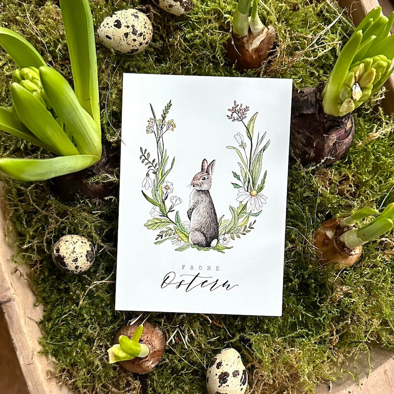 Postkarte "Hase im Grünen" A6