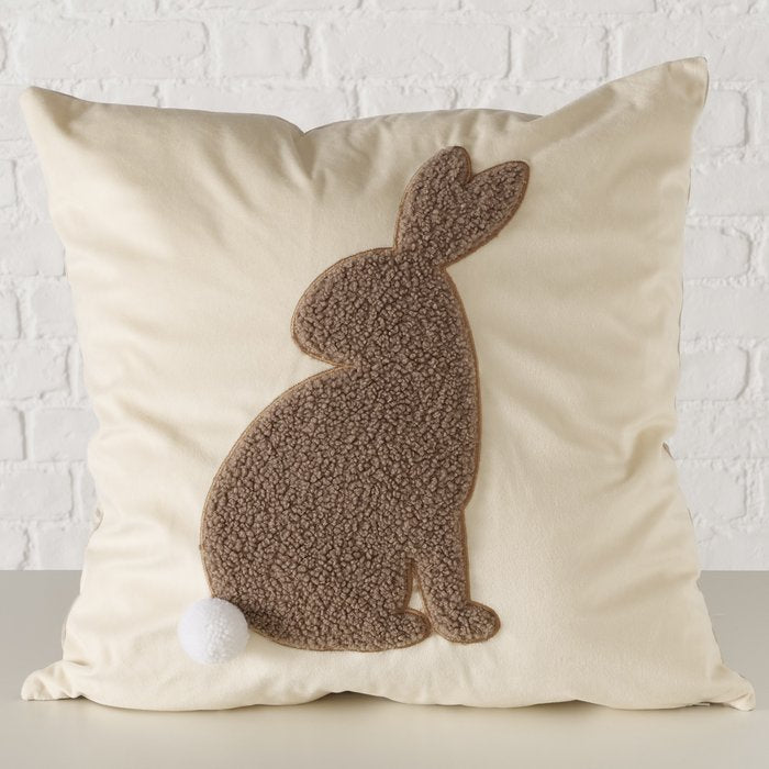 Kissen HASI mit Pompon, Plüsch - 45 x 45 cm