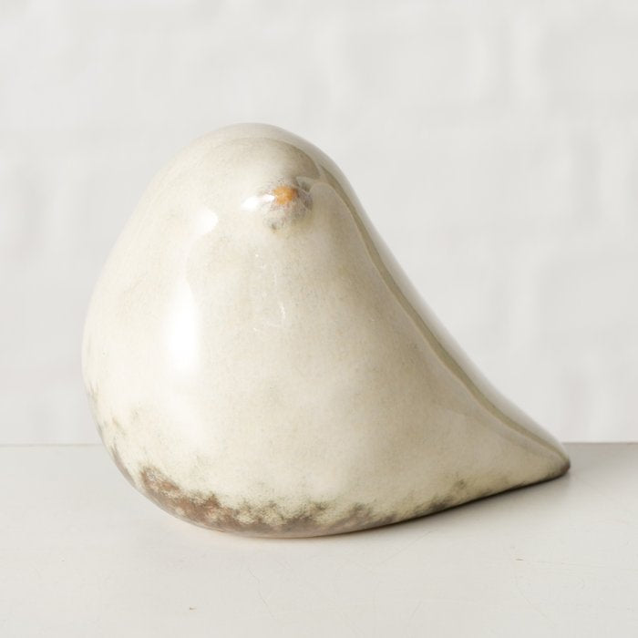 Vogel/ Dekovogel, Keramik cremeweiß, klein - 8 cm