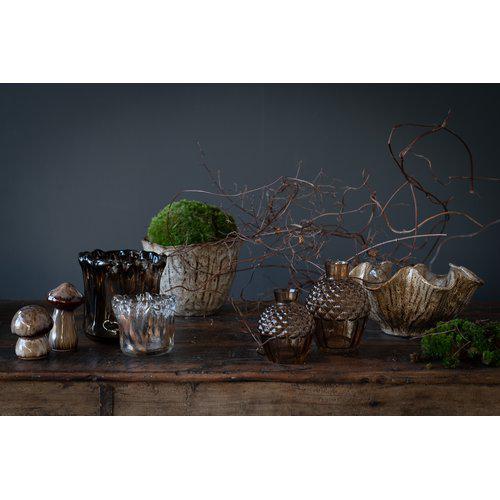 Pilze Keramik, Svampar braun meliert - Setpreis