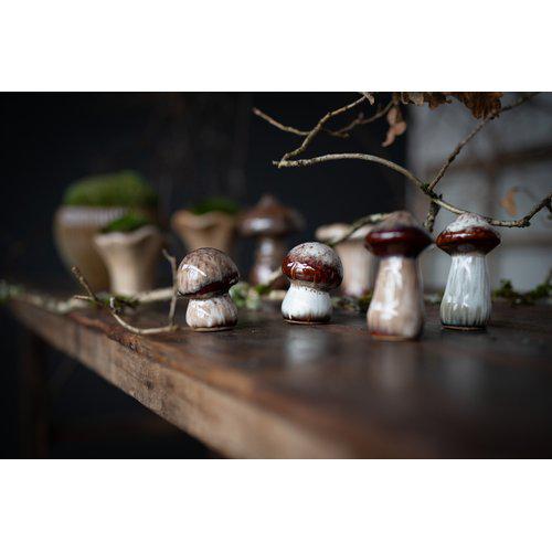 Pilze Keramik, Svampar braun meliert - Setpreis