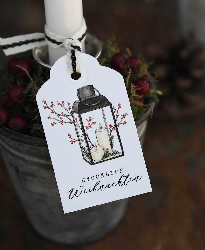 Geschenkanhänger Laterne - Hyggelige Weihnachten