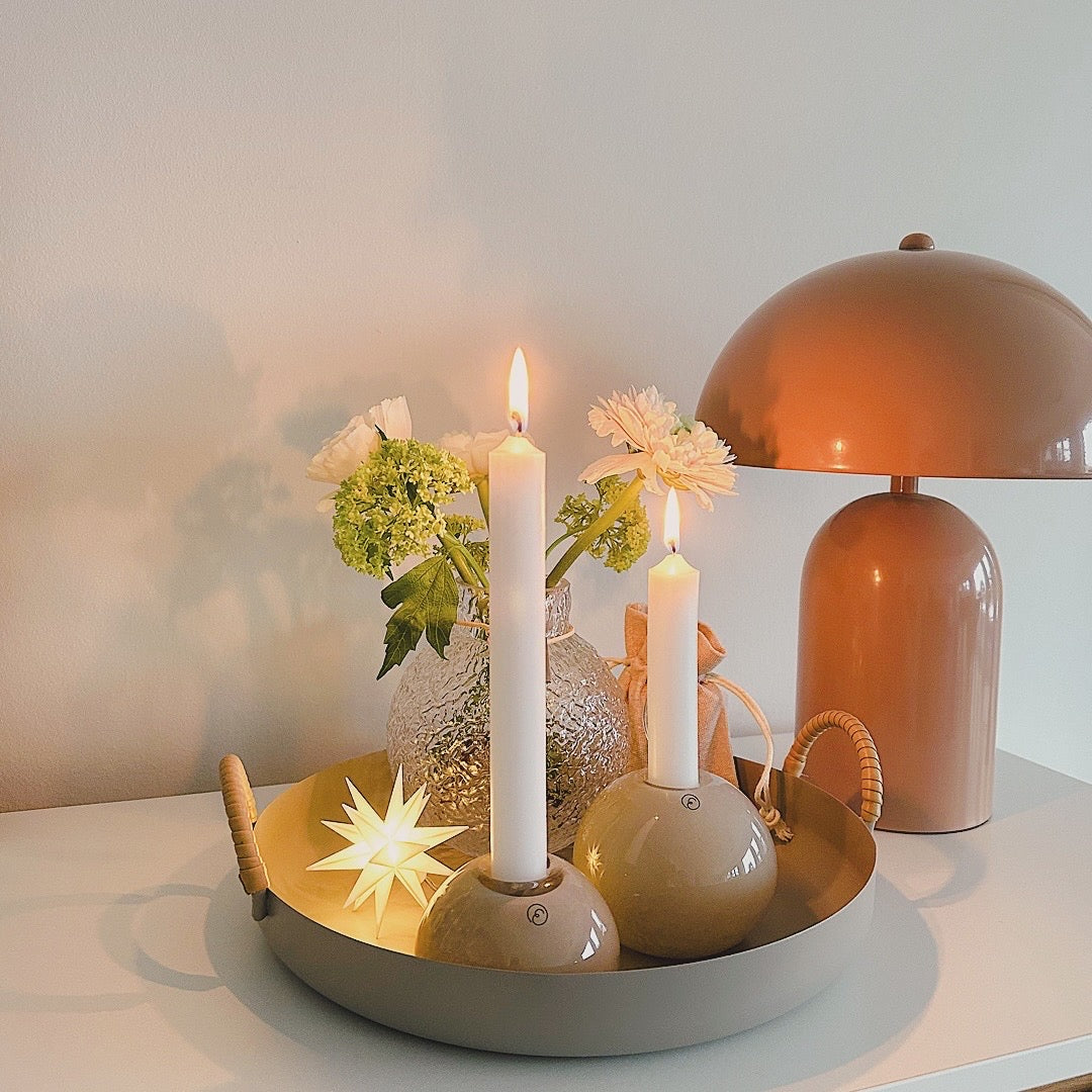 LED Leuchtstern/ Baby-Stern 18 Zacken, weiß  Ø 8cm mit Batteriefach und Timer