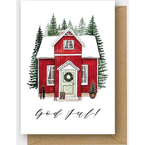 Klappkarte "Schwedenhaus" mit Umschlag - A6