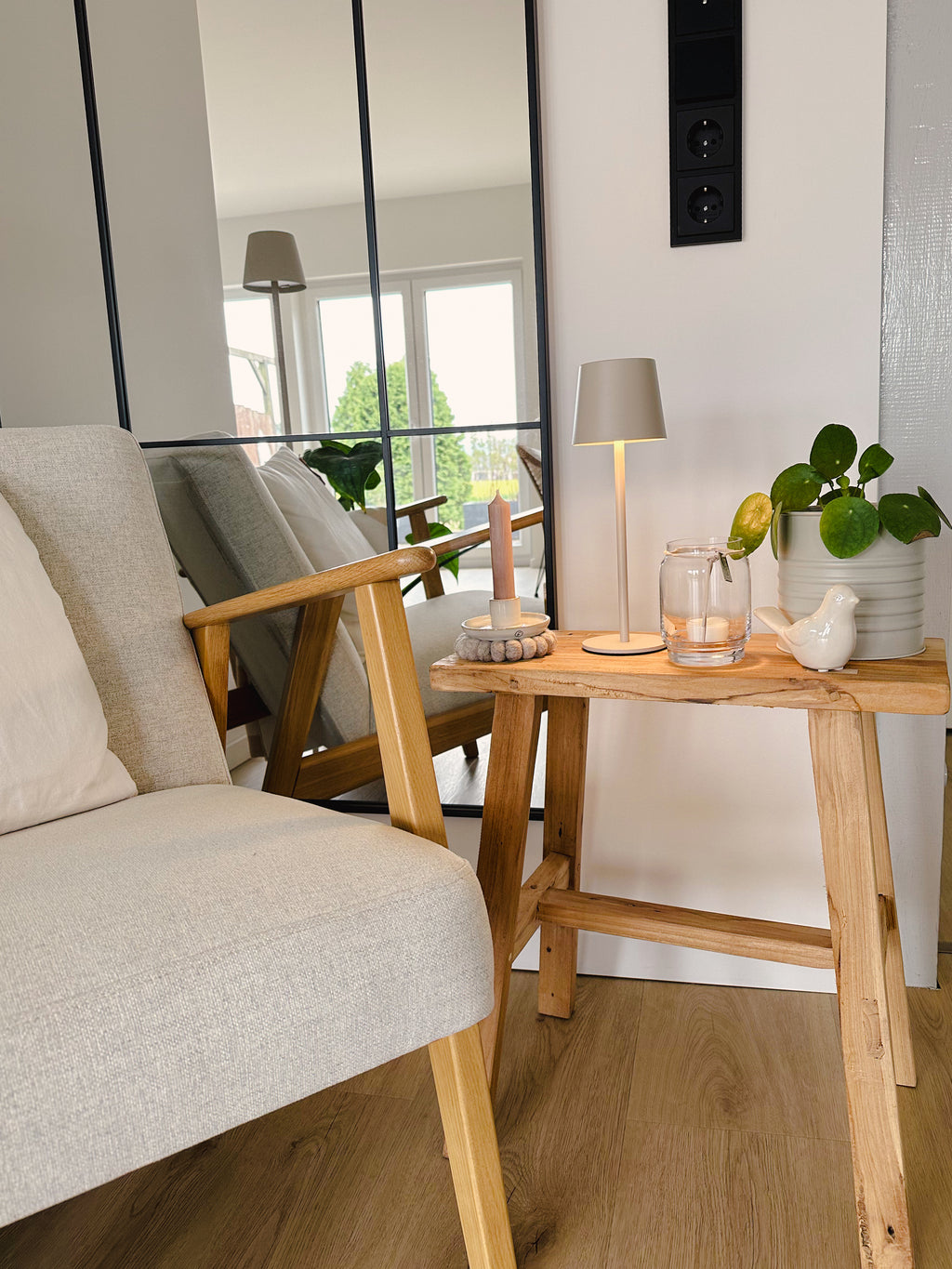 LED Tischleuchte Touch, Dimmfunktion, aufladbar, 3 Farbstufen - Sand