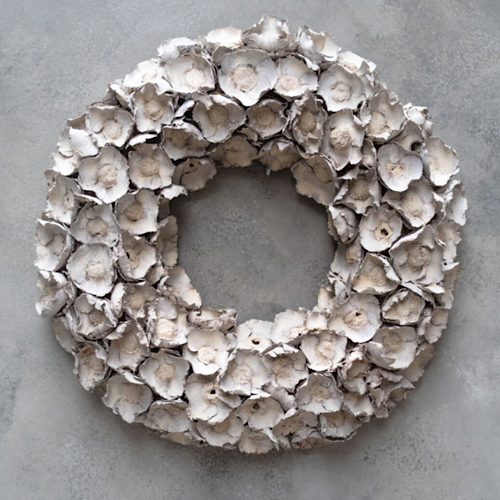 Kranz Kokosnussblüten, Naturkranz Coco Flower, sandstone - 40 cm