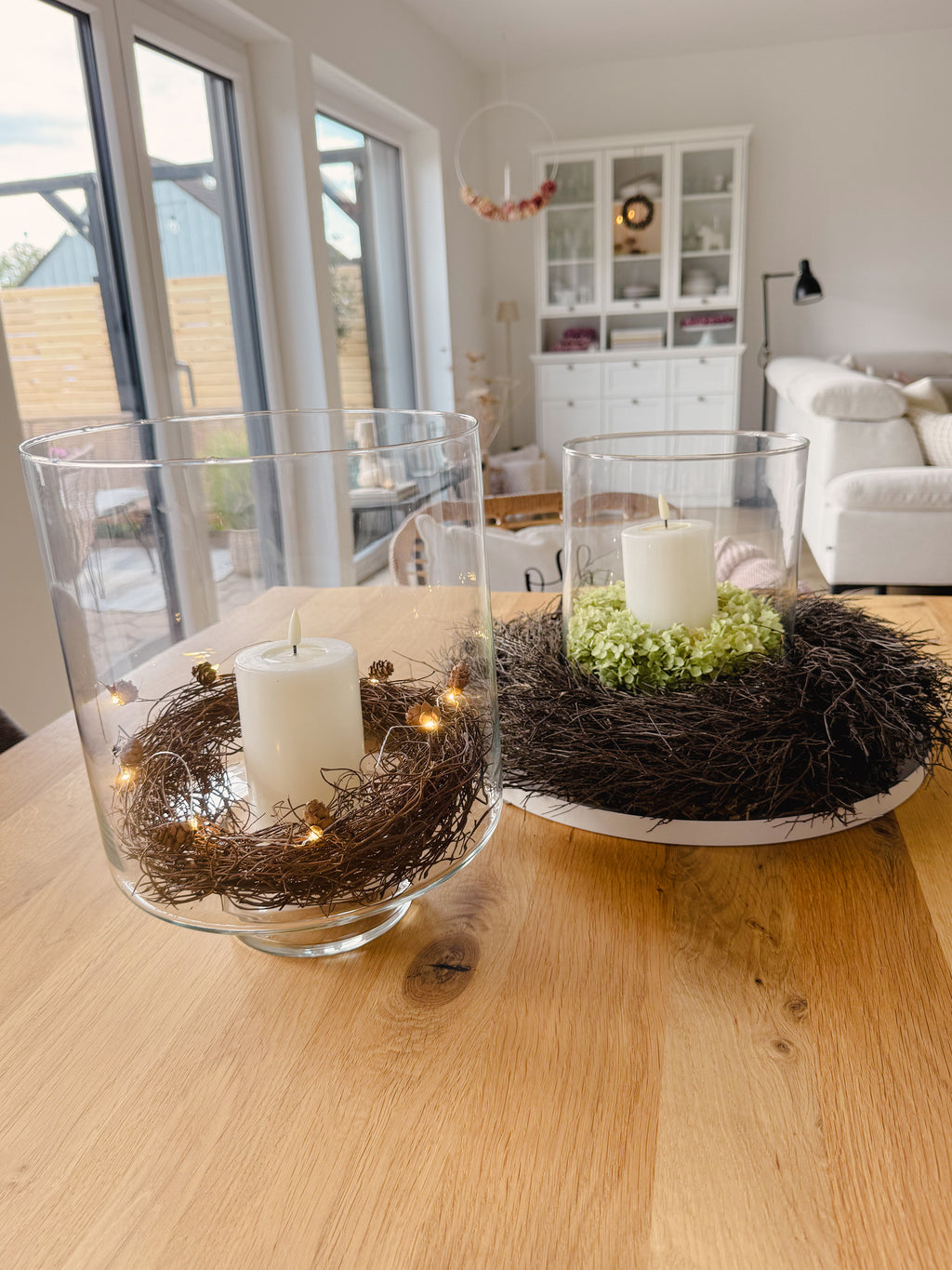 Vase mit Fuß, Glas - 25 cm