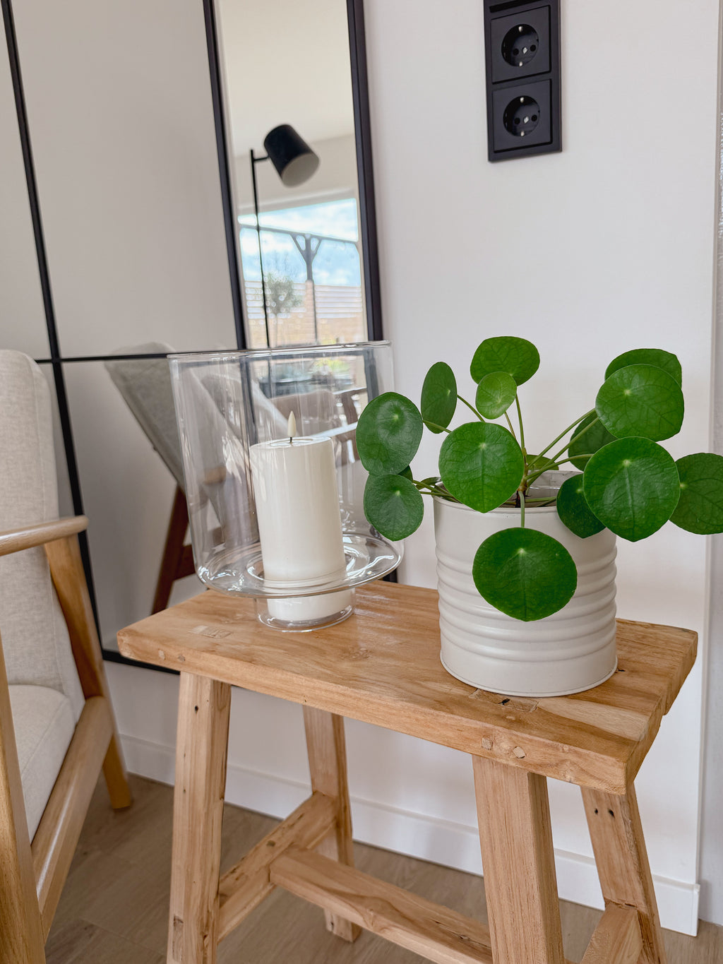 Vase mit Fuß, Glas - 25 cm