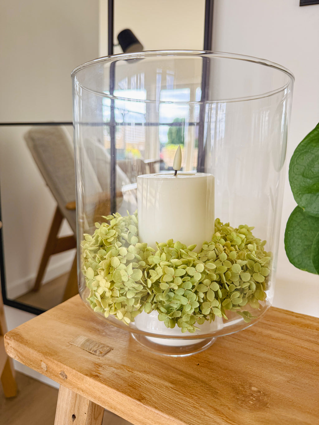 Vase mit Fuß, Glas - 25 cm