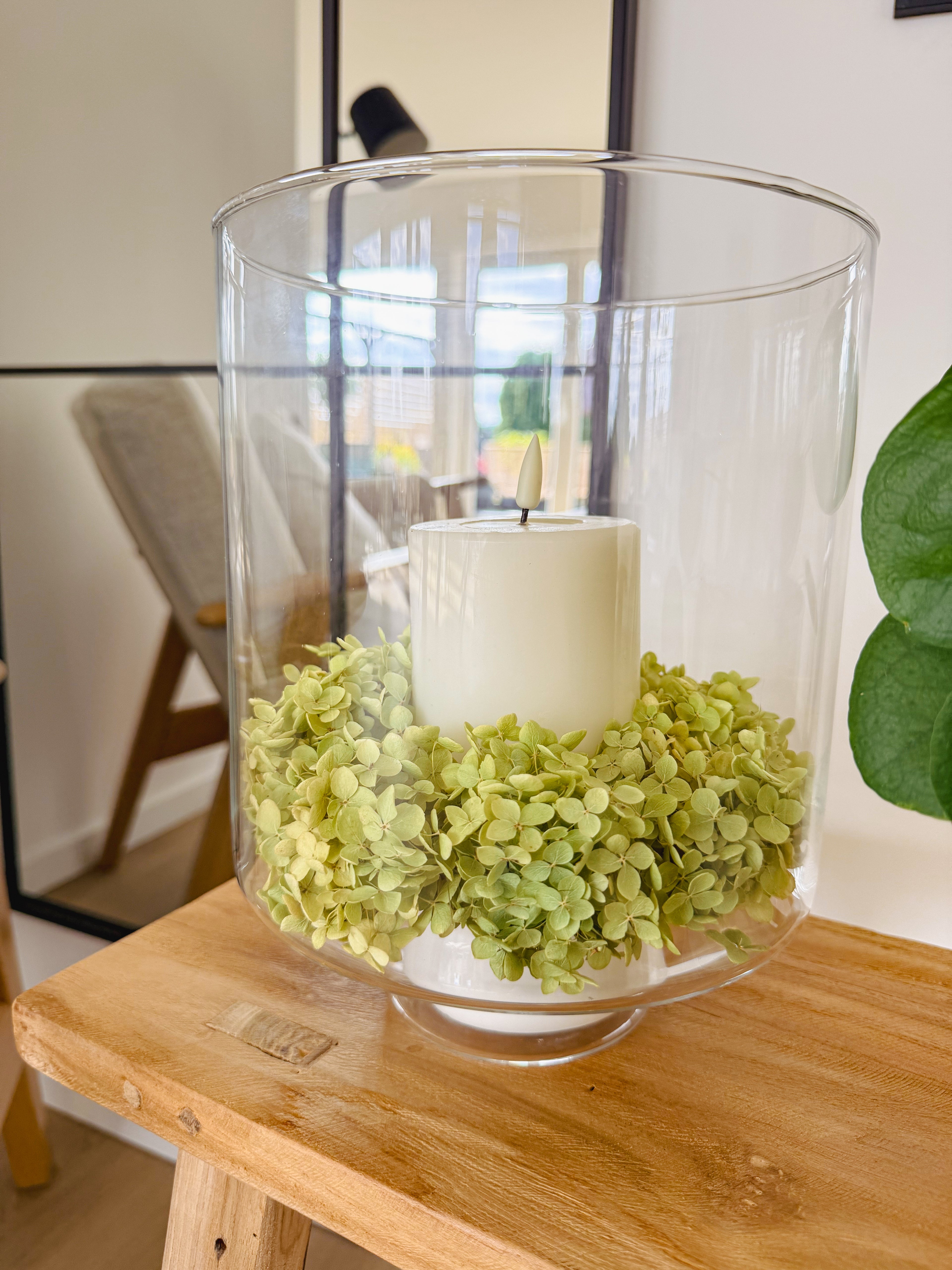 Vase mit Fuß, Glas - 25 cm