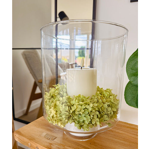 Vase mit Fuß, Glas - 25 cm