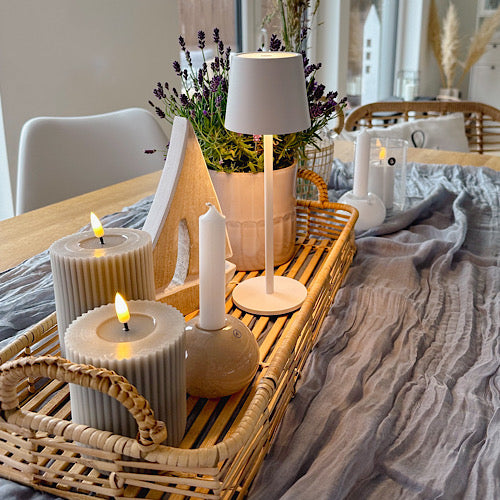 Stoff 50/90 x 300 cm - taupe/ schlamm