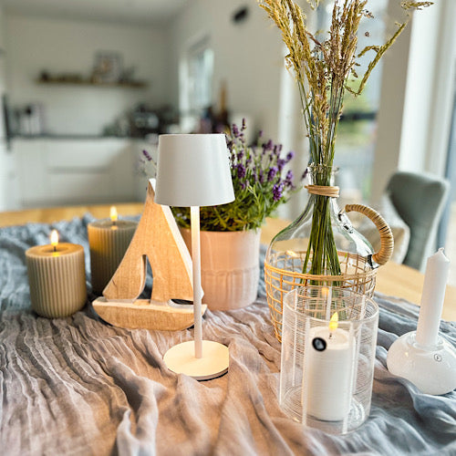 Stoff 50/90 x 300 cm - blaugrau