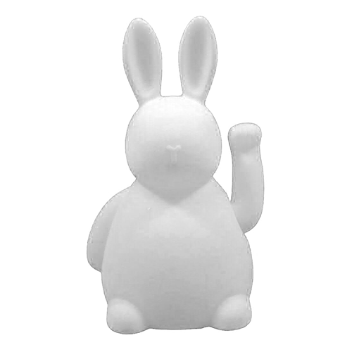 Winke Hase Kunststoff beflockt, 20 cm - weiß