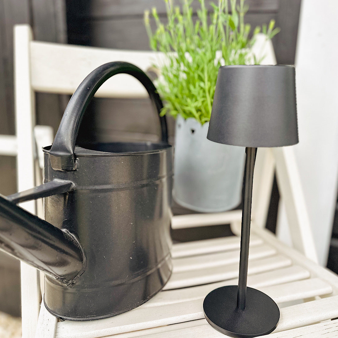 LED Tischleuchte Touch, Dimmfunktion, aufladbar, 3 Farbstufen - schwarz