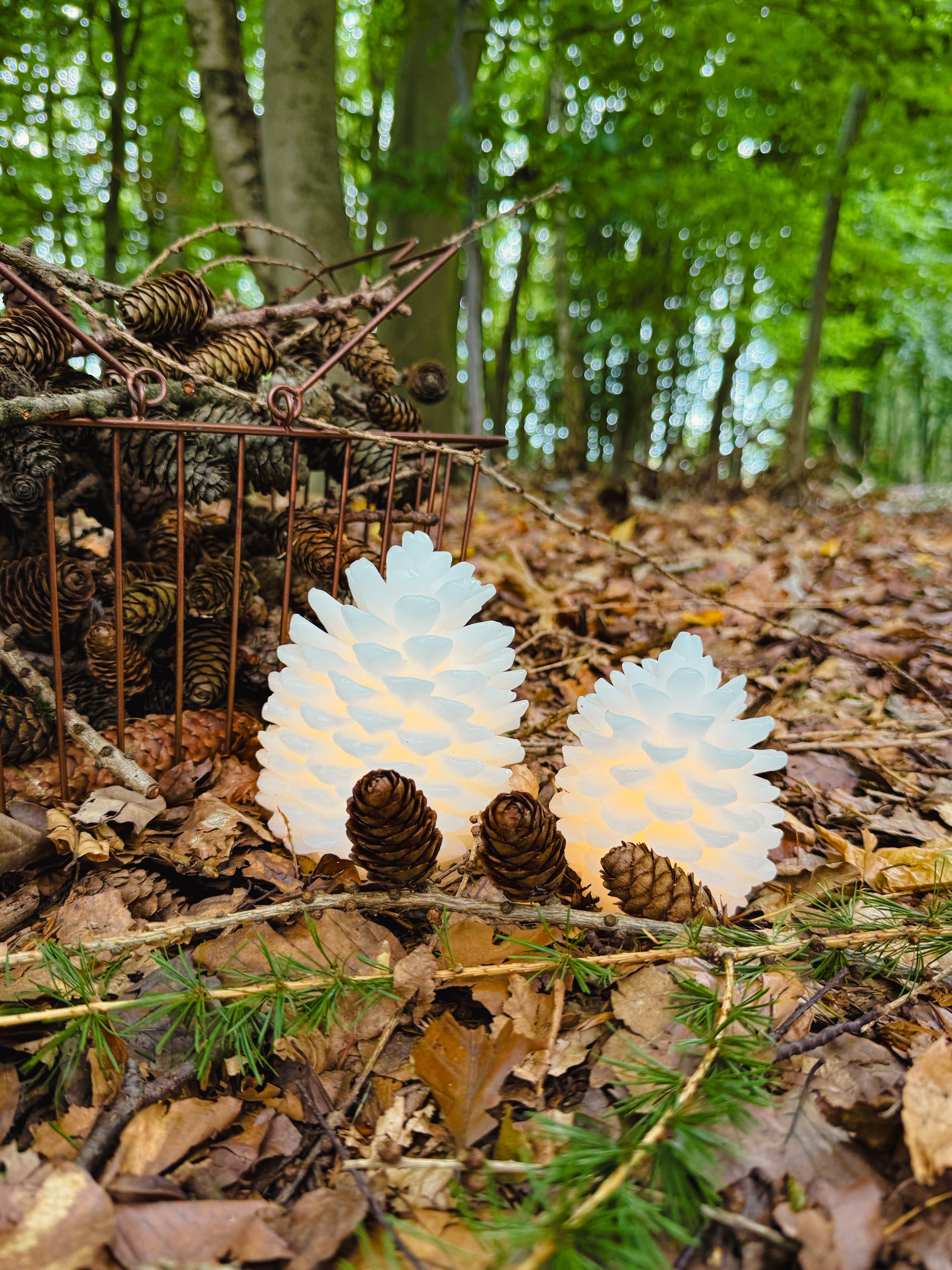 LED Zapfen, Hvid LED Kogle Deluxe Homeart - 2er Set - 10cm