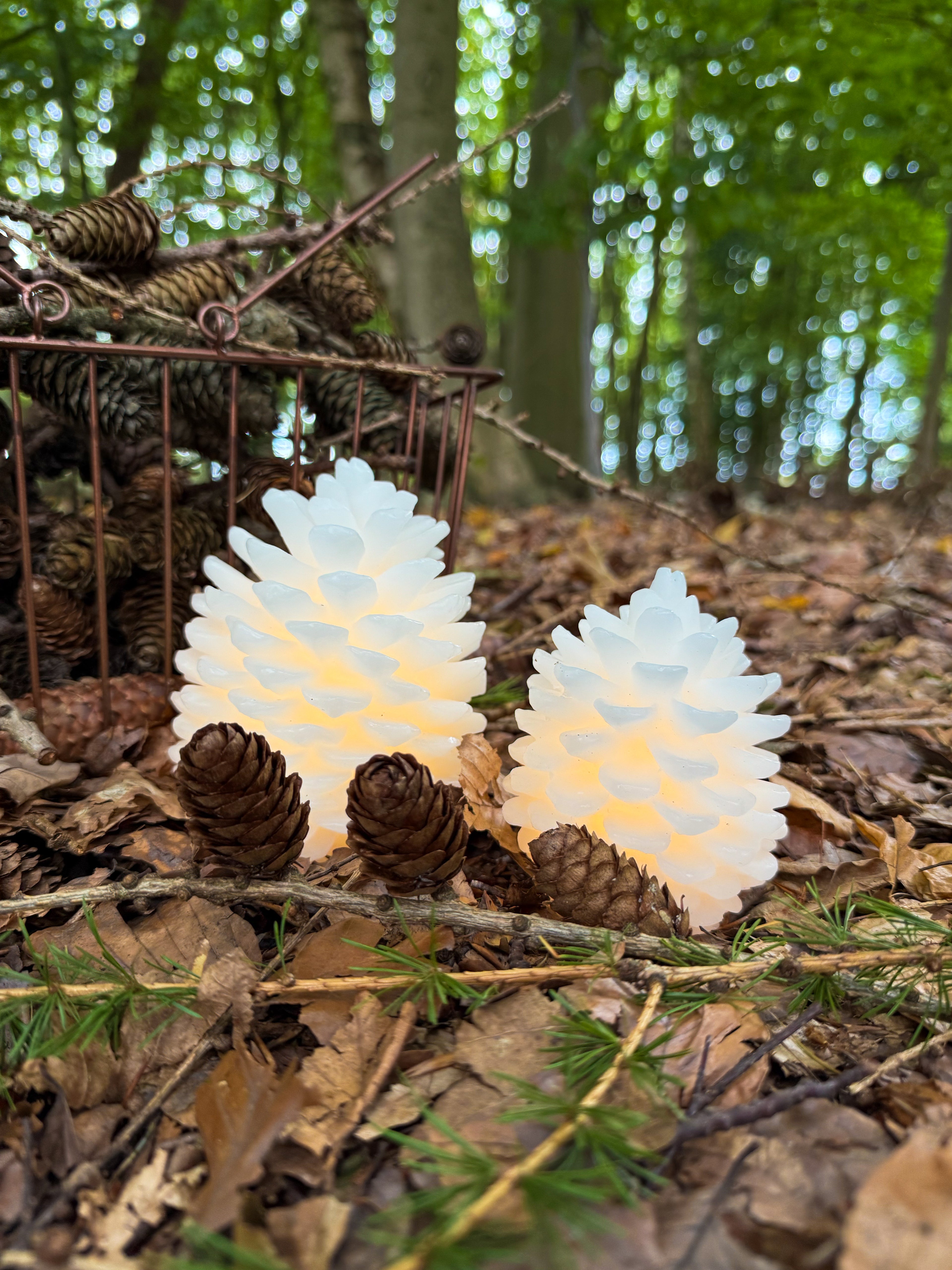 LED Zapfen, Hvid LED Kogle Deluxe Homeart - 2er Set - 10cm