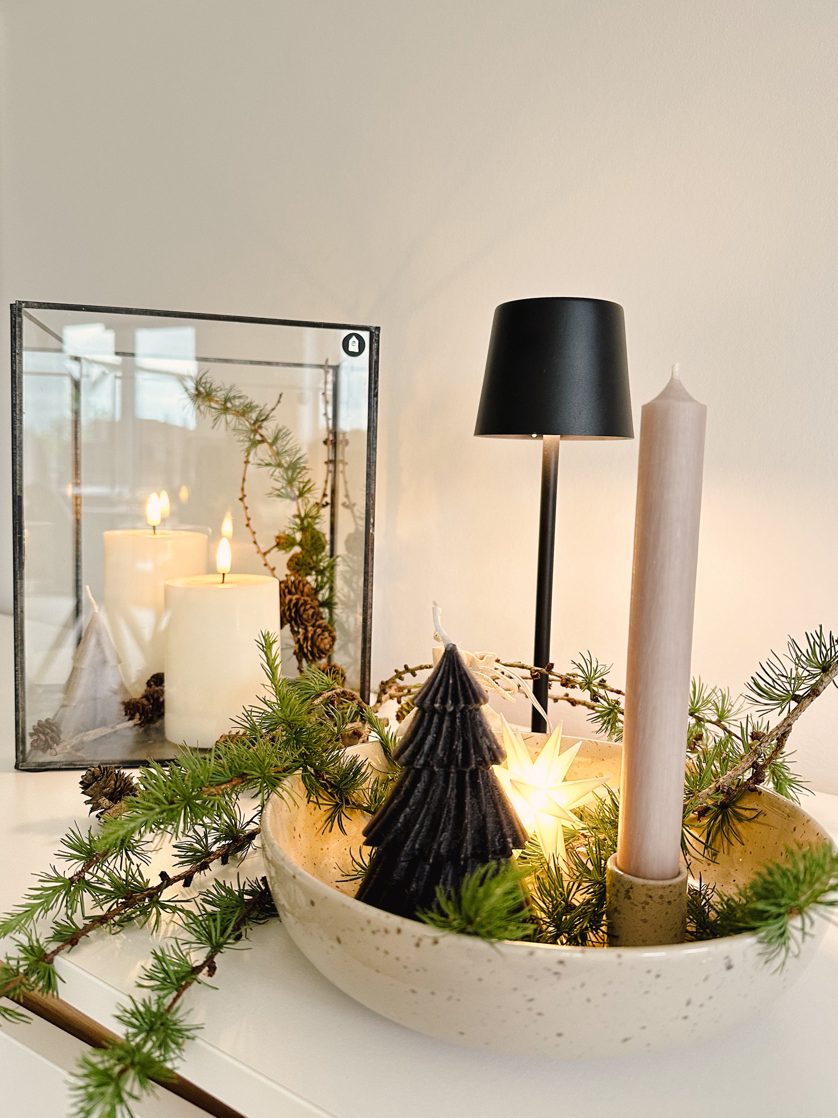 Deko-Kerze Tannenbaum/ Windy Tree, schwarz - 11 cm