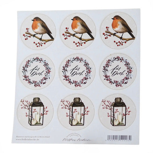 Weihnachtsaufkleber/ Aufkleber "Festliches Rot"