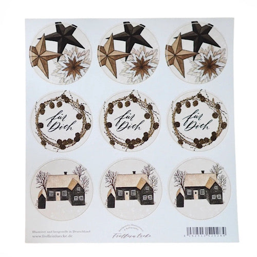 Weihnachtsaufkleber/ Aufkleber "Naturzauber"