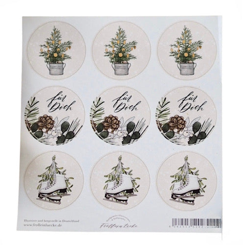 Weihnachtsaufkleber/ Aufkleber "Tannengrün"