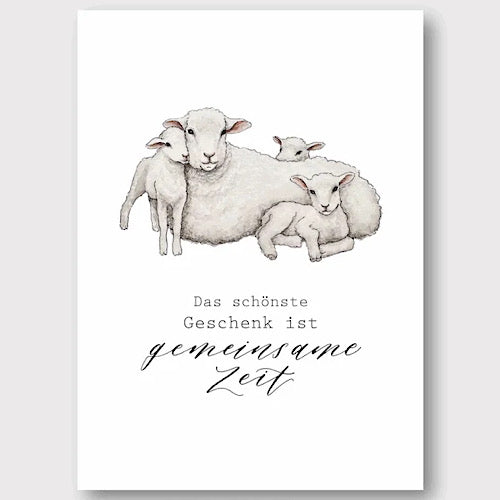 Postkarte "Gemeinsame Zeit - Schafe" A6